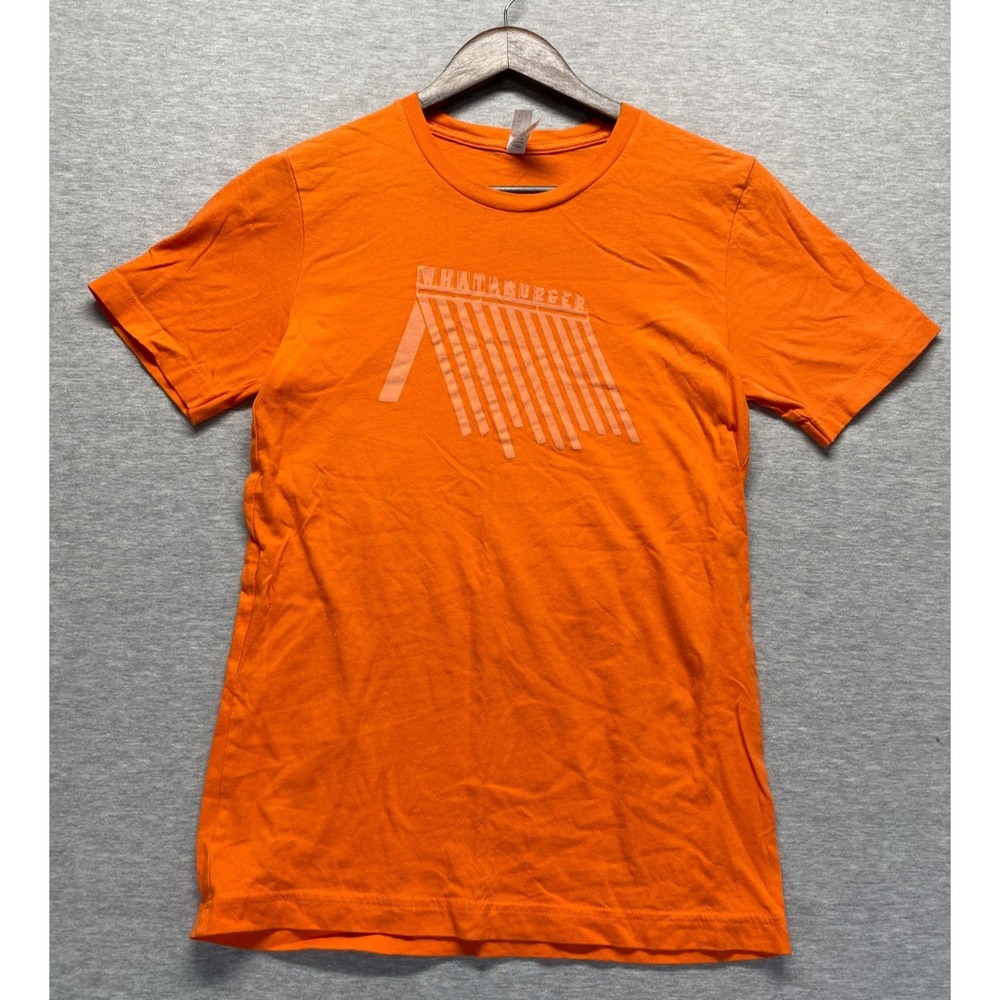 Bella + Canvas T Shirt Mens Small Orange Cotton Whataburger Graphic Short Sleeve